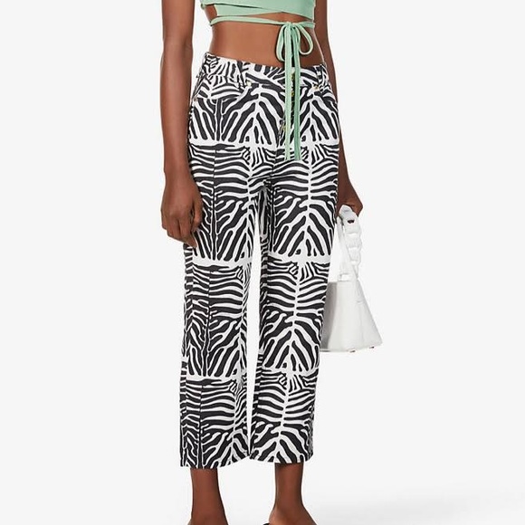 House of Sunny Zebra/Coral Print Pants - Picture 5 of 5